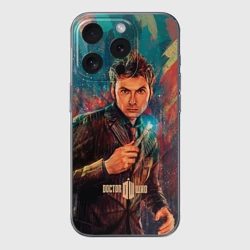 Чехол для iPhone 15 Pro Max силиконовый с защитой камеры Доктор кто