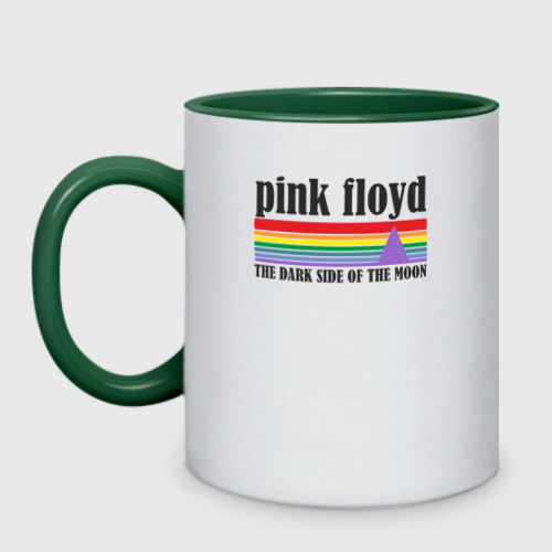 Кружка двухцветная Pink Floyd, цвет белый + зеленый