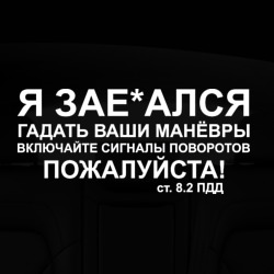 Наклейка с принтом Соблюдайте ПДД для любого человека, вид спереди №5. Цвет основы: белый