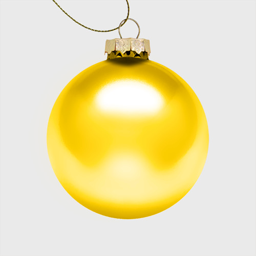 Стеклянный ёлочный шар Лаваш текстура, цвет золотой - фото 2