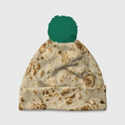 Шапка 3D c помпоном Лаваш текстура