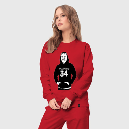 Женский костюм хлопок Stalin casual, цвет красный - фото 5