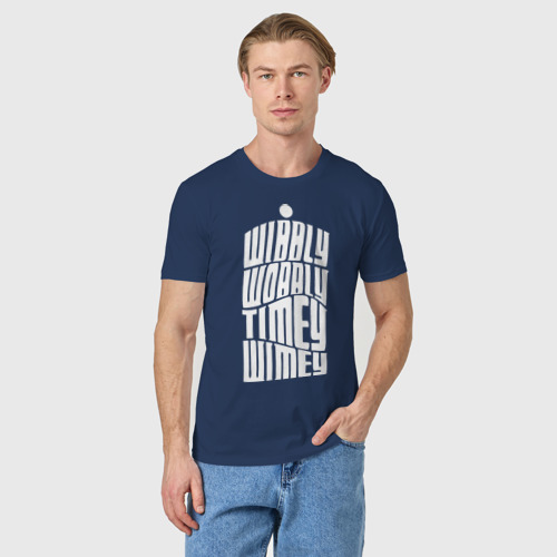 Мужская футболка хлопок Talk Whovian To Me, цвет темно-синий - фото 3