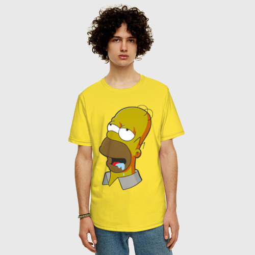 Мужская футболка хлопок Oversize с принтом Simpsons, фото на моделе #1