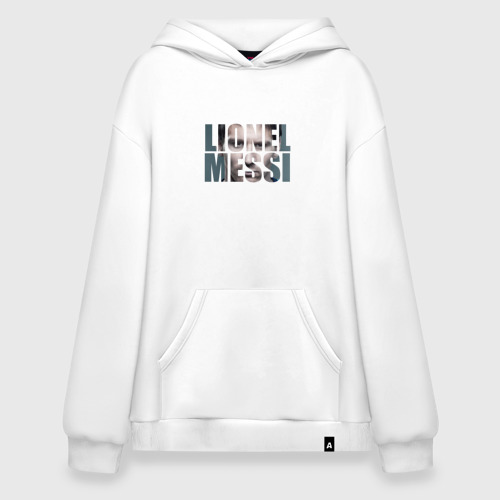 Худи SuperOversize хлопок Lionel Messi face, цвет белый