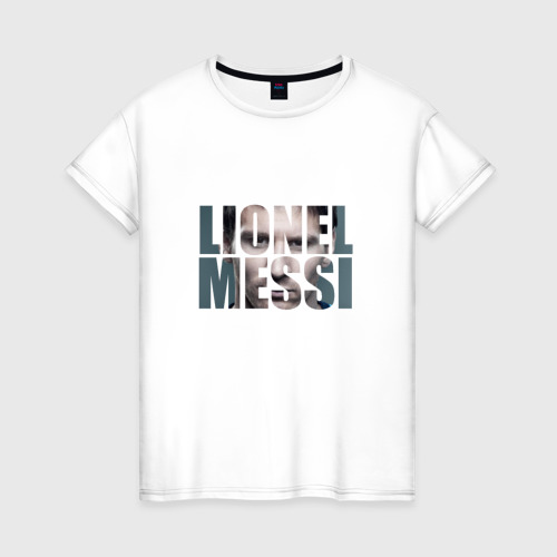 Женская футболка хлопок Lionel Messi face