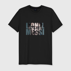 Мужская футболка хлопок Slim Lionel Messi face