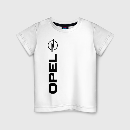 Детская футболка хлопок Opel, цвет белый