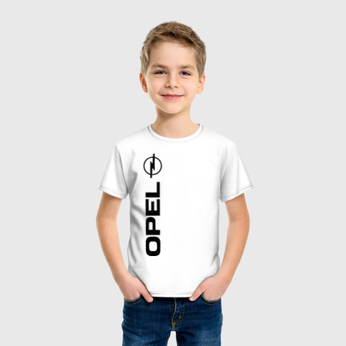 Детская футболка хлопок Opel, цвет белый - фото 3