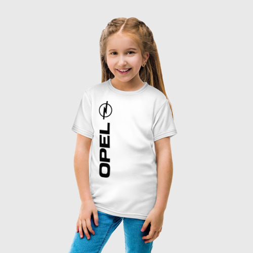 Детская футболка хлопок Opel, цвет белый - фото 5