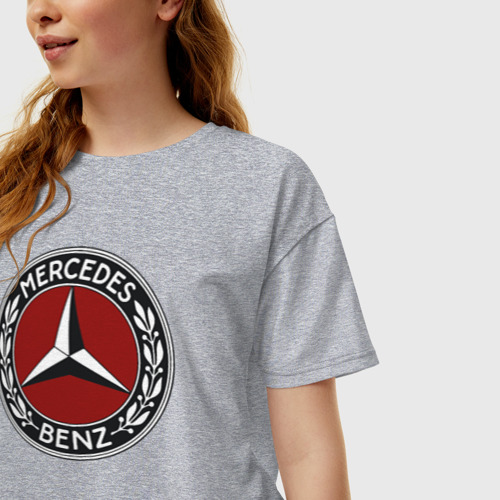 Женская футболка хлопок Oversize Mercedes-Benz, цвет меланж - фото 3