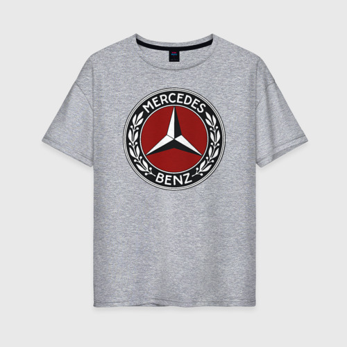 Женская футболка хлопок Oversize Mercedes-Benz, цвет меланж