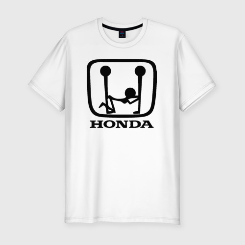 Мужская футболка хлопок Slim Honda Logo Sexy