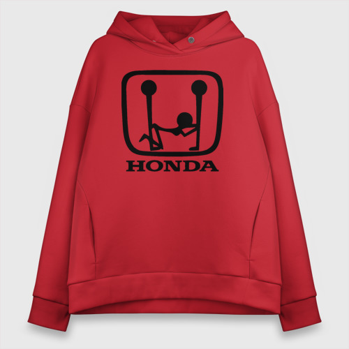 Женское худи Oversize хлопок Honda Logo Sexy, цвет красный
