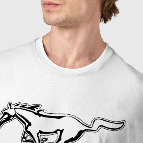 Мужская футболка хлопок ford mustang, цвет белый - фото 6
