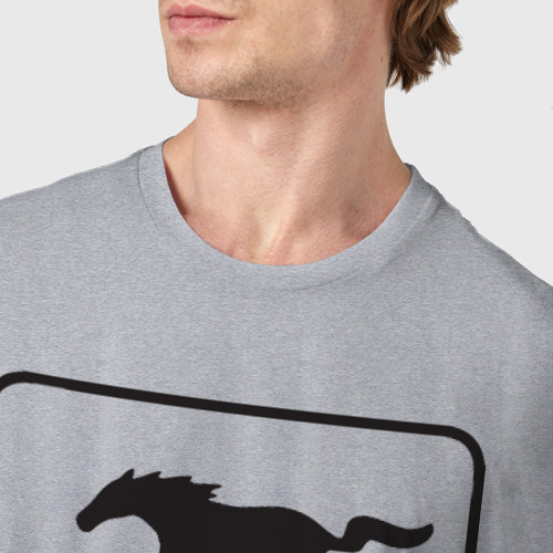 Мужская футболка хлопок ford mustang logo, цвет меланж - фото 6