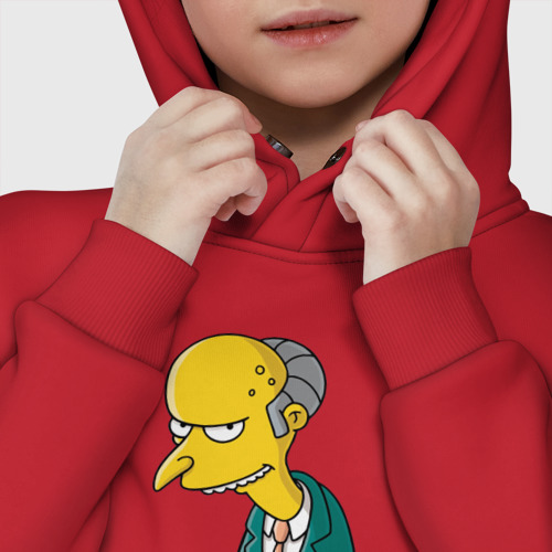 Детское худи Oversize хлопок Mr Burns get money, цвет красный - фото 7