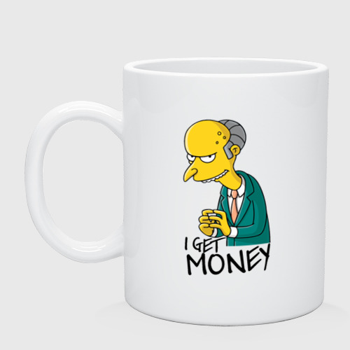 Кружка керамическая Mr Burns get money, цвет белый