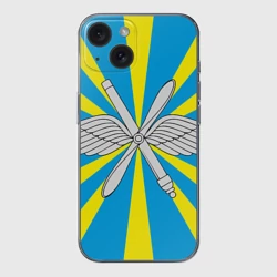 Чехол для iPhone 15 силиконовый с защитой камеры Флаг ВВС