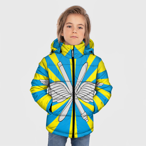 Зимняя куртка для мальчиков 3D Флаг ВВС, цвет черный - фото 3