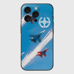 Чехол для iPhone 16 Pro Max силиконовый с защитой камеры Самолеты