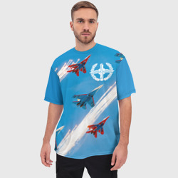 Мужская футболка oversize 3D Самолеты - фото 2