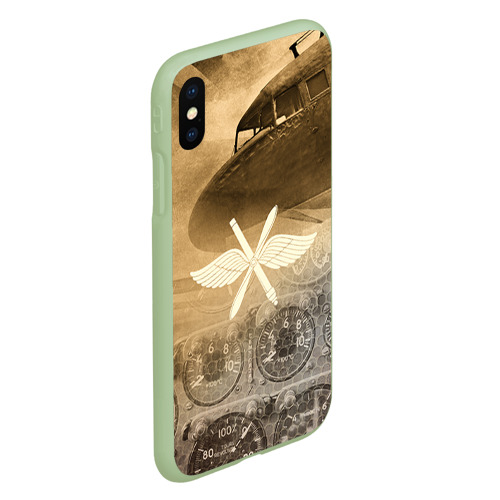 Чехол для iPhone XS Max матовый Авиация, цвет салатовый - фото 3