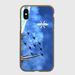 Чехол для iPhone XS Max матовый Самолеты в небе