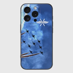 Чехол для iPhone 16 Pro силиконовый с защитой камеры Самолеты в небе