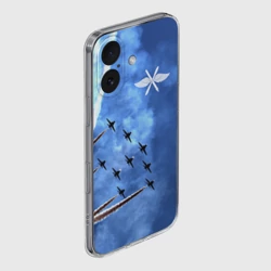 Чехол для iPhone 16 силиконовый с защитой камеры Самолеты в небе - фото 2