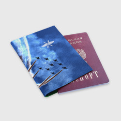 Обложка для паспорта матовая кожа Самолеты в небе - фото 2