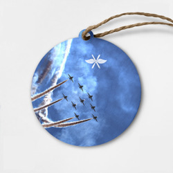 Деревянная игрушка круг Самолеты в небе