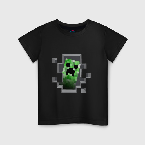 Детская футболка хлопок Creeper, цвет черный