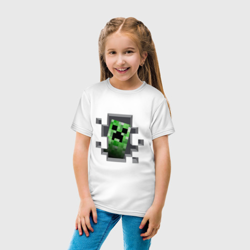 Детская футболка хлопок Creeper, цвет белый - фото 5