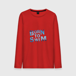 Мужской лонгслив хлопок Born to Swim