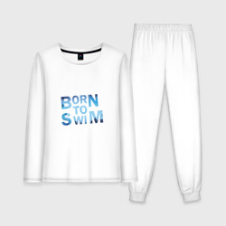 Женская пижама с лонгсливом хлопок Born to Swim