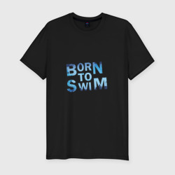 Мужская футболка хлопок Slim Born to Swim