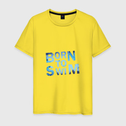 Мужская футболка хлопок Born to Swim