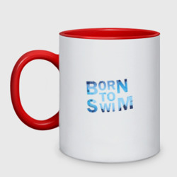 Кружка двухцветная Born to Swim