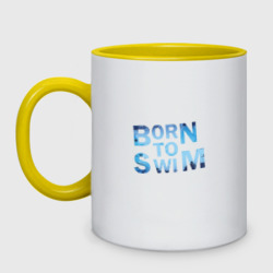 Кружка двухцветная Born to Swim