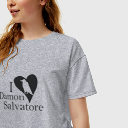 Женская футболка хлопок Oversize Деймон Сальваторе - фото 2