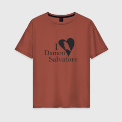 Женская футболка хлопок Oversize Деймон Сальваторе
