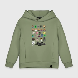 Детское худи Oversize хлопок Мобы Minecraft