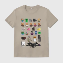 Мужская футболка хлопок Мобы Minecraft