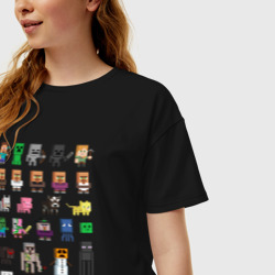 Женская футболка хлопок Oversize Мобы Minecraft - фото 2