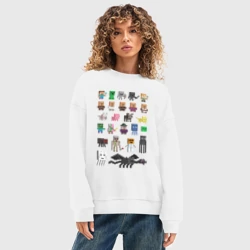 Женский свитшот oversize без начеса хлопок Мобы Minecraft - фото 2