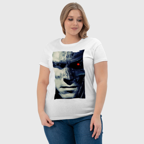 Женская футболка хлопок Терминатор, цвет белый - фото 6