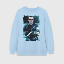 Женский свитшот oversize без начеса хлопок Терминатор 2