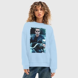Женский свитшот oversize без начеса хлопок Терминатор 2 - фото 2