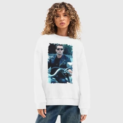 Женский свитшот oversize без начеса хлопок Терминатор 2 - фото 2